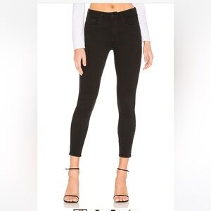 L’Agence Margot High Rise Crop Skinny Jeans in Black Sz 29